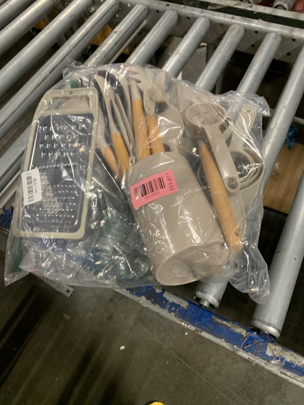 Photo 1 of **MISSING PARTS**  Umite Chef Silicone Kitchen Utensil Set, 34PCS Heat Resistant Kitchen Gadgets and Tools With Grater, Wood Handles for Nonstick Cookware