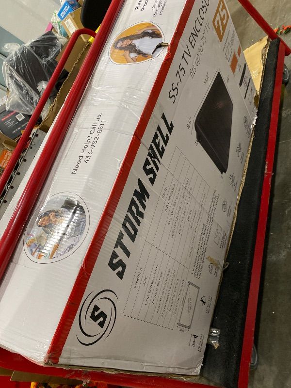 Photo 1 of **MISSING PARTS**
Storm Shell Weatherproof 75” Outdoor Hard Cover for Television – Wall Mounting Bracket Included (65-75 inch)