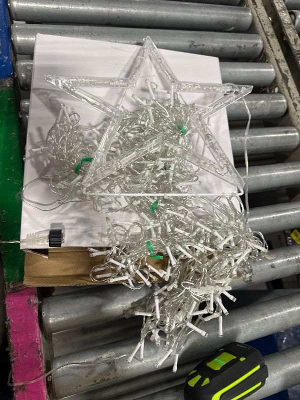 Photo 1 of **MISSING CONE**CTIONBlcTec Outdoor Christmas Lights 344 LED Christmas Star Lights with 9 Strands 11.9ft Waterfall Tree Lights, 8 Modes, Waterproof & Timer for Garden Yard Patio Outdoor Xmas Decorations?Red Green White