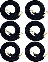 Photo 1 of ***BLUE******6 Pack Velvet Rope, 5 Feet Black Velvet Stanchion Rope with Gold Polished Hooks, Crowd Control Queue Line Barrier Rope Hanging Ropes for Hotels, Movie Theaters, Grand Openings, Carpet Event