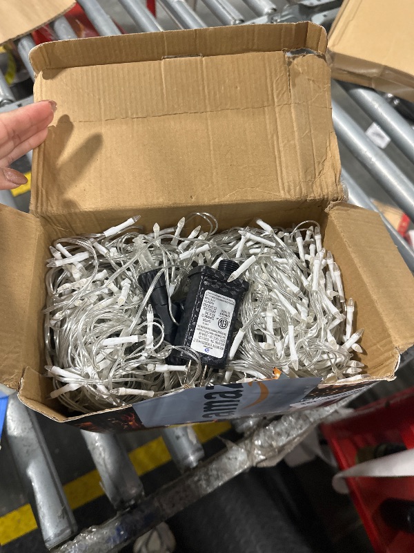 Photo 1 of 1620 LED Christmas Outdoor Lights with 360 Drops, 164ft Hanging Curtain Lights with 8 Modes Timer & Memory, Waterproof Christmas Fairy Lighs for House Roof Holiday Yard Wedding Decor (Warm White)