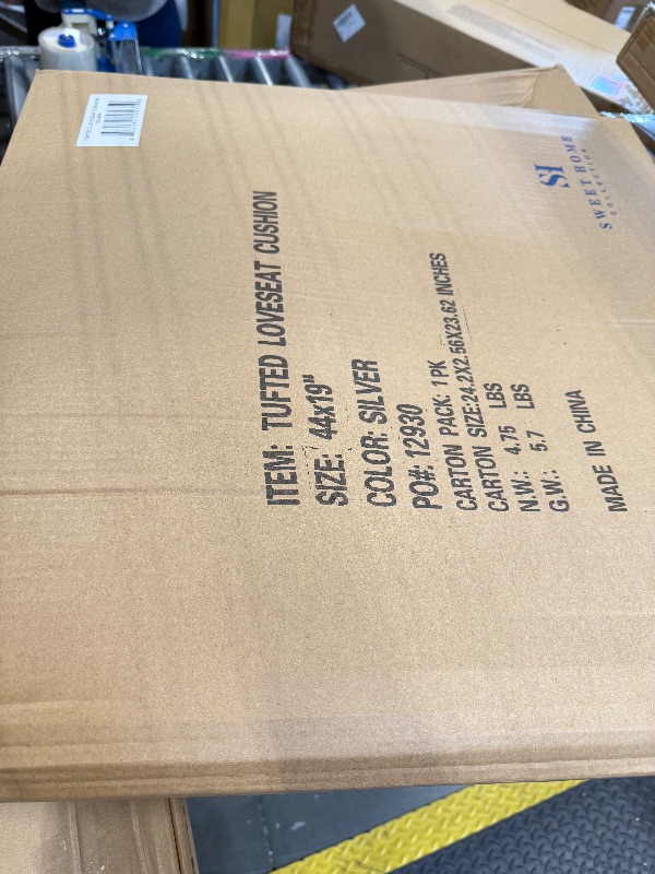 Photo 1 of **CUSHION ONLY**
Sweet Home Collection Patio Chair Cushions Outdoor Loveseat Lounge Seat Pads Premium Comfortable Thick Fiber Fill Tufted 44" x 19", 1 Count (Pack of 1), Silver