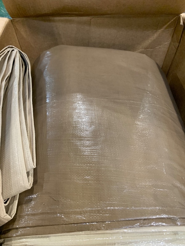 Photo 1 of *** DIRTY***GUARD SHIELD Beige Tarp Heavy Duty Waterproof 20x40 Feet Outdoor Poly Tarps Cover Square Thick UV Resistant Canopy Tarpaulin with Grommets 10mil