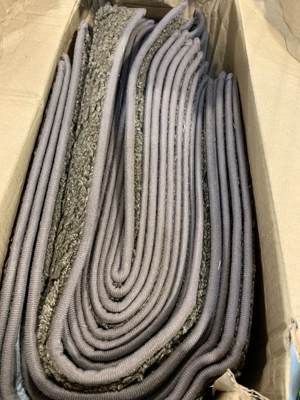 Photo 1 of ** DIRTY***COSY HOMEER Edging Stair Treads Non-Slip Carpet Mat 28inX9in Indoor Stair Runners for Wooden Steps, Edging Stair Rugs for Kids and Dogs, 100% Polyester TPE Backing (15pc, Brown)