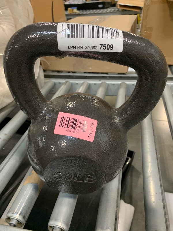 Photo 1 of Amazon Basics Cast Iron Kettlebell, 50 Pounds, Black