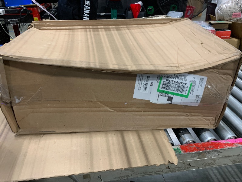 Photo 1 of ***MINOR DAMAGE*** Rubbermaid Wrap N' Craft Plastic Wrapping Paper Organizer Storage Container with Top Ornament Storage Compartment for 20 Standard 30 Inch Rolls, Clear