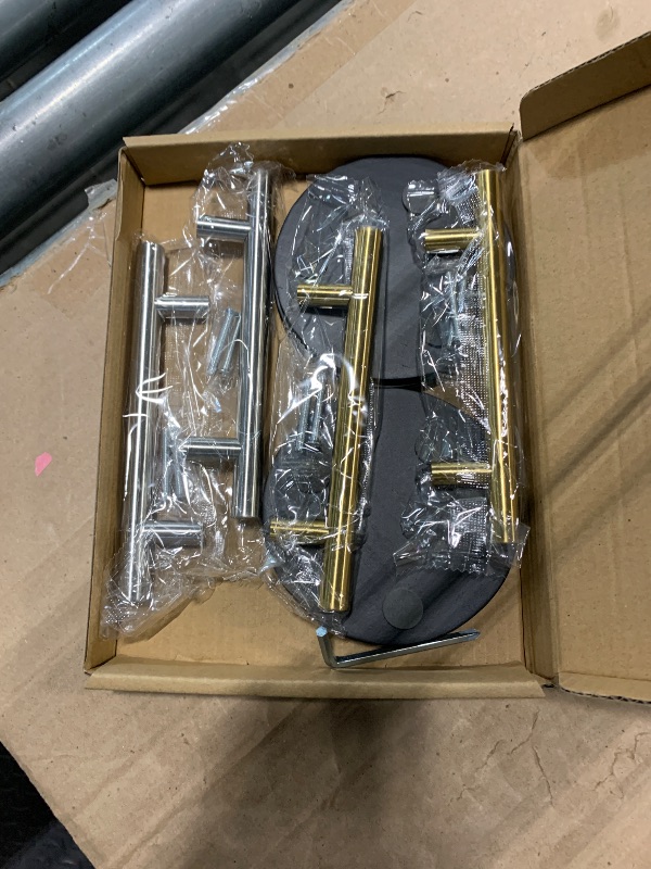 Photo 1 of  3.8 Inch Hole Center Cabinet Pulls Handles, Gold Kitchen Cabinet Pulls Stainless Steel Cabinet Hardware Handles for Kitchen, Cabinet Bathroom Drawer Pulls for Cabinets Closet Handles PACK 4 ***2 COLOR***