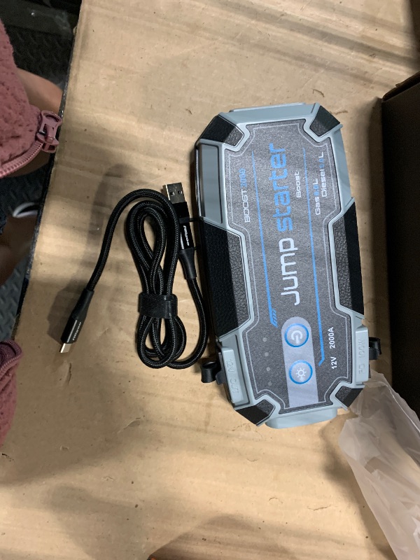 Photo 1 of ***MISSING ACCESSORIES*** Jump Starter 12V 2000A with PD 100W Fast Charge & IP67 Waterproof Battery Jumper Starter Portable for Car Dead Battery Emergency Magnetic Hook Led Lights Outdoor Camping Traveler SUV Truck
