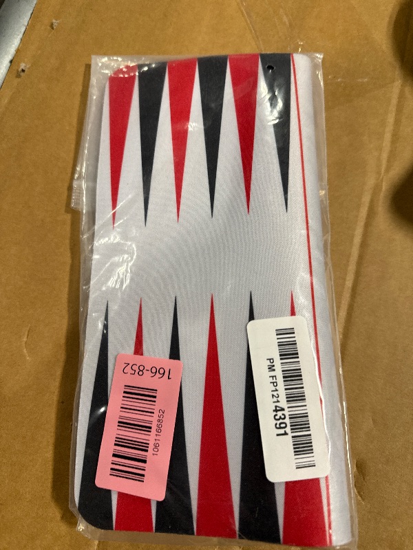 Photo 1 of 10 Inch Backgammon Sets for Adults, Classic Strategy Board Game Set with Checkers & Dice, Portable Roll-Up Travel Backgammon Game (Color:red+Black)