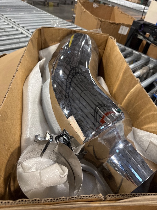 Photo 1 of ** SIMILAR IMAGE UNKNOWN MEASUREMENTS OR BRAND**HILMITILE Exhaust Tip, 5 Inch Diesel Exhaust Tip Elbow Tip with a Clamp, 5'' Inlet 8'' Outlet Chrome Exhaust Tip for Pickups, Trucks and Cars