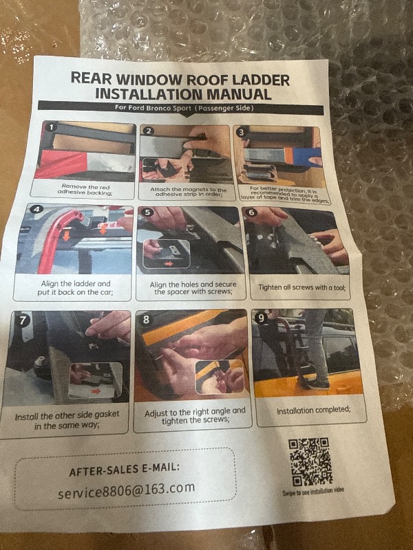 Photo 1 of ** SIMILAR IMAGE UNKNOWN MEASUREMENTS OR MODEL**Aluminium Alloy Rear Window Ladder for 2018-2023 2024 Jeep Wrangler JL JLU 2 Door / 4 Door Luggage Ladder Rack