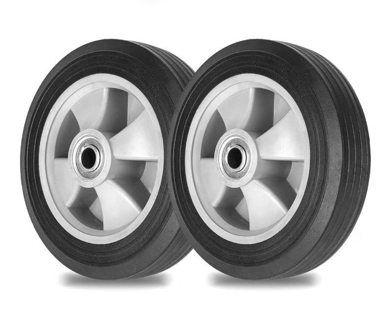 Photo 1 of ** SIMILAR IMAGE UNKNOWN MEASUREMENTS OR MIDEL**AR-PRO 2-Pack 8" x 2" Solid Run-Flat Replacement Tire with 5/8" Axle & 2" Offset Hub for Hand Trucks Wheelbarrows Dollies Trolleys – Heavy-Duty 176 lbs Load