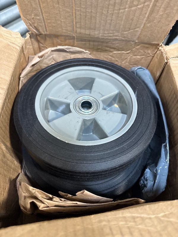 Photo 1 of ** SIMILAR IMAGE UNKNOWN MEASUREMENTS OR MIDEL**AR-PRO 2-Pack 8" x 2" Solid Run-Flat Replacement Tire with 5/8" Axle & 2" Offset Hub for Hand Trucks Wheelbarrows Dollies Trolleys – Heavy-Duty 176 lbs Load