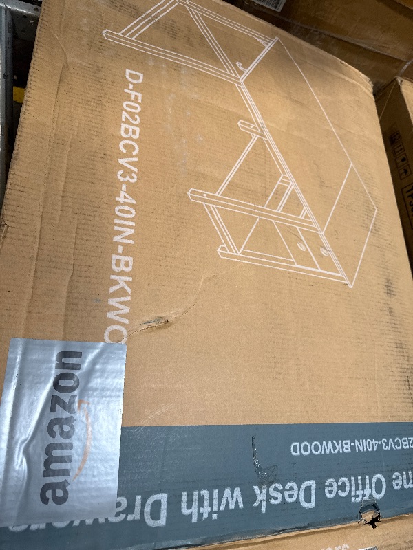 Photo 1 of ** SIMILAR IMAGE**Home Office Desk with 2 Drawers 40 Inch Home Office Desk Modern Simple Study Writing Table with Storage Shelf for Bedroom, Black