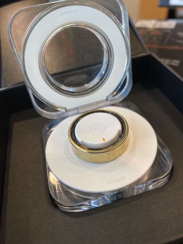Photo 1 of *MINOR DAMAGE - USED*
SAMSUNG Galaxy Ring, AI Smart Ring, Size First w/Sizing Kit, No App Subscription, Fitness Monitor, Sleep Tracker, Up to 7-Day Battery, Size 10, Titanium Gold [US Version, 1Yr Manufacturer Warranty]