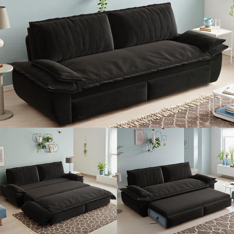 Photo 1 of ***Sold as parts****73.2-INCH QUEEN SIZE CONVERTIBLE SLEEPER SOFA BED, 3-IN-1 PULL-OUT FUTON LOVESEAT, VELVET FUTON COUCH WITH 2 SOFT PILLOWS FOR LIVING ROOM, OFFICE, APARTMENT, RV, HIDE-A-BED FOLD OUT SOFA&COUCHES