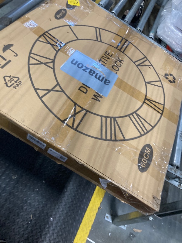 Photo 1 of **Dented***Mee 2ou Large Wall Clock for Living Room Decor, Non Ticking Silent, Battery Operated Modern Vintage Wood Oversized Decorative Wall Clock for Bedroom Kitchen Farmhouse Office Decor