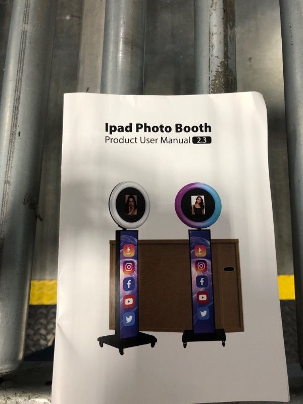Photo 1 of ***Hardware Missing***JIYANG Portable Photo Booth Compatible with Any Ipad,Photo Booth Mchine with ChackTok PhotoBooth VIP Member,Customize Personalized Logo,Perfect for Parties,Wedding and Events(Wihte,Honeycomb Case)