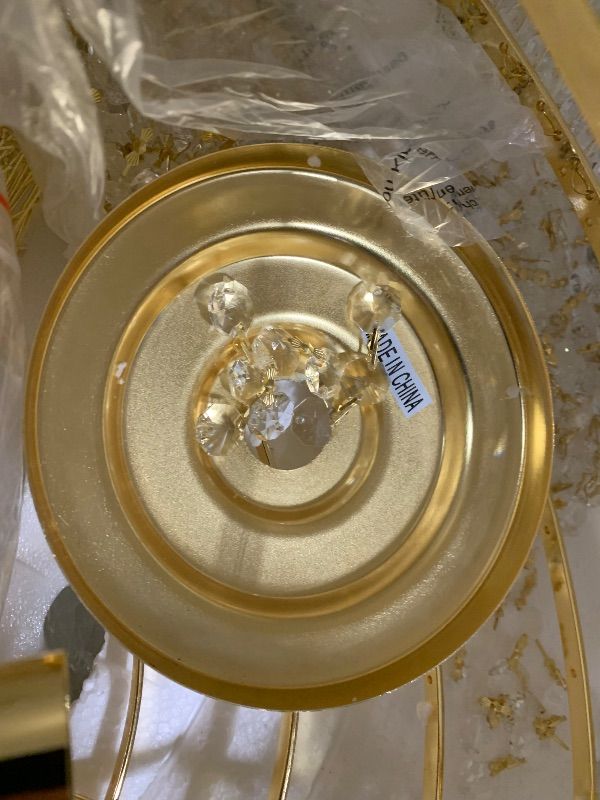 Photo 1 of ***Missing Hardware - Parts only***Homeooze 14 - Light Unique Empire Crystal Chandelier with Adjustable Chain for High Ceiling Foyer Entryway Living Room Dining Room Bedroom Gold Finish