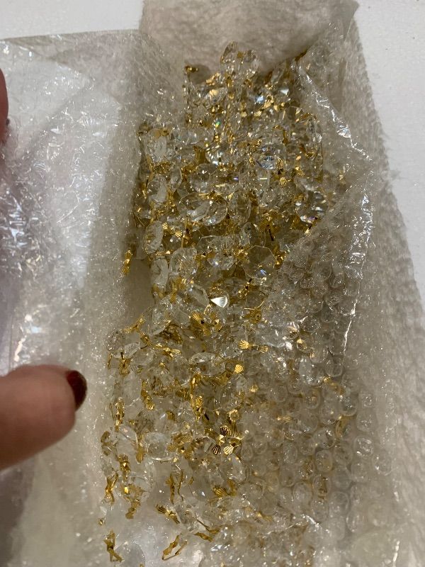 Photo 1 of ***Missing Hardware - Parts only***Homeooze 14 - Light Unique Empire Crystal Chandelier with Adjustable Chain for High Ceiling Foyer Entryway Living Room Dining Room Bedroom Gold Finish