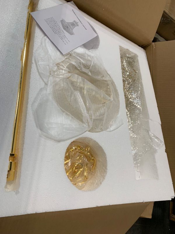Photo 1 of ***Missing Hardware - Parts only***Homeooze 14 - Light Unique Empire Crystal Chandelier with Adjustable Chain for High Ceiling Foyer Entryway Living Room Dining Room Bedroom Gold Finish