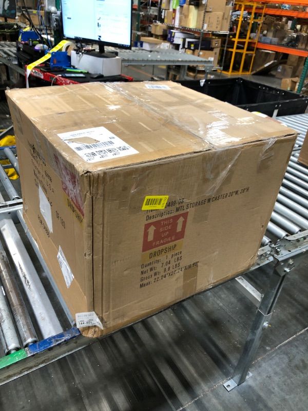 Photo 1 of ** MISSING HARDWARE**Deco 79 Metal Cylinder Storage Cart with Wheels, 20" x 20" x 28", Bronze