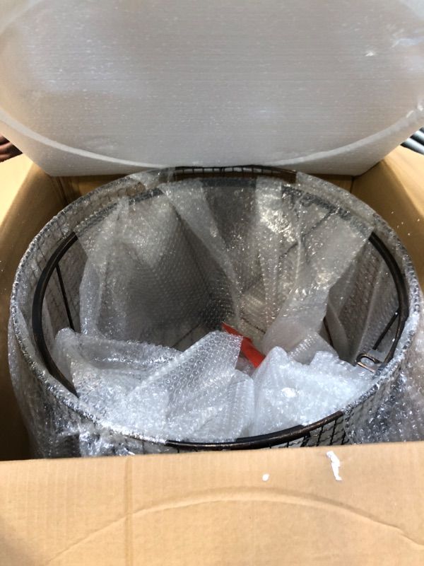 Photo 1 of ** MISSING HARDWARE**Deco 79 Metal Cylinder Storage Cart with Wheels, 20" x 20" x 28", Bronze