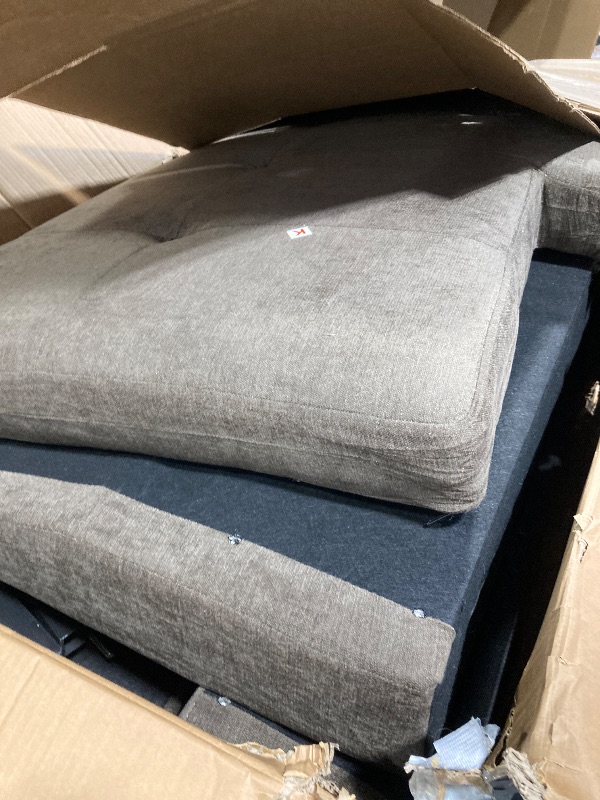 Photo 1 of **MISSING PARTS**
Trygoal Modular Sectional Sofa with Cup Holders, L Shaped Sectional Couch with Chaise and Adjustable Backrest, Modern Linen Fabric Couch for Living Room, Apartment, Small Space, Brown