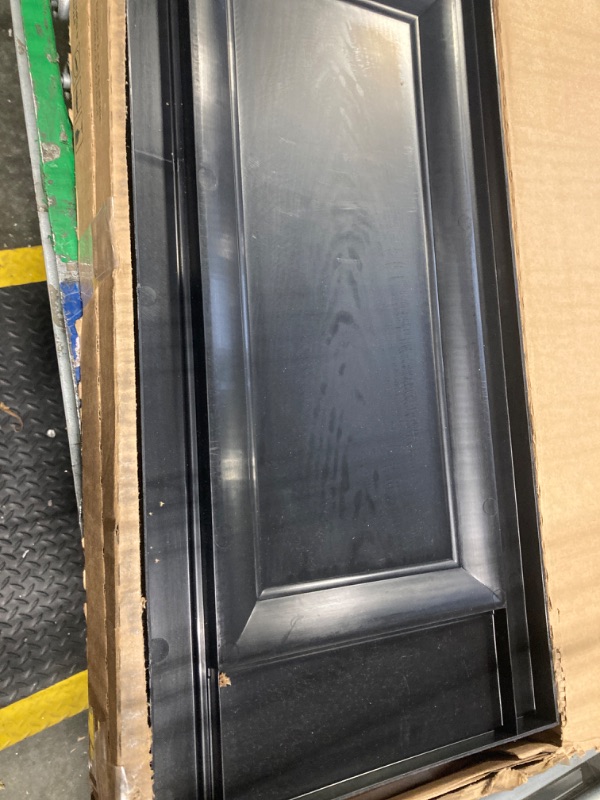 Photo 1 of **Two boxes**Builders Edge 15 in. Vinyl Raised Panel Shutters in Black - Set of 2 (14.75 in. W x 1 in. D x 58.81 in. H (6.98 lbs.))