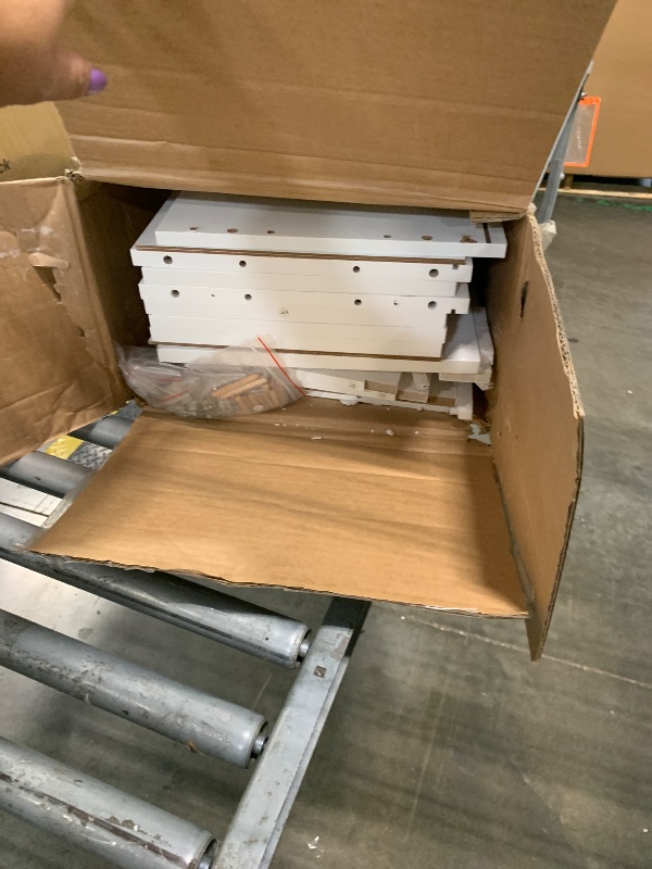 Photo 1 of **MISSING PARTS - no instructions**
TaoHFE 2 Tier White Bathroom Storage Cabinet,Wood Bathroom Cabinets Freestanding with 4 Door Organizers Storages with Adjustable Shelves, Storage Cabinet for Living Room,Laundry Room,White