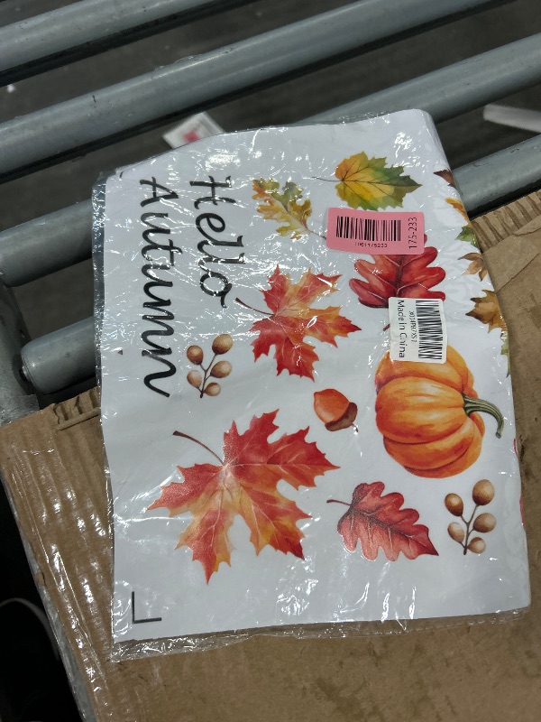 Photo 1 of 1 Sheet Pumpkin Window Clings Fall Window Clings for Glass Windows Double-Sided Hello Autumn Maple Leaf Flower Pumpkin Window Stickers for Glass Windows Decoration for Party Home Shop Decorations