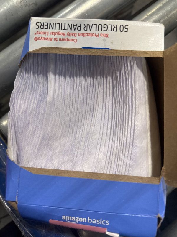 Photo 1 of ***Open box, PRODUCT NOT USED****Amazon Basics Daily Pantiliner, Regular Length, Pads for Women, Unscented, 50 Count (Previously Solimo)