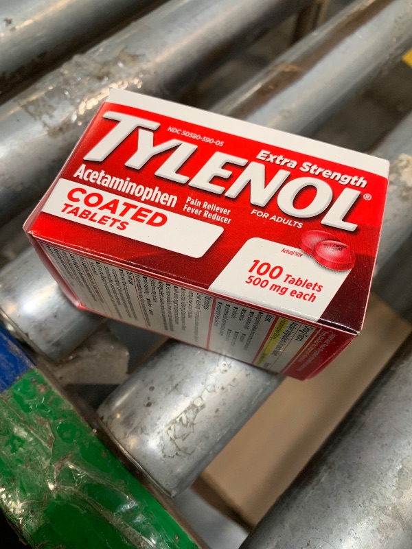 Photo 1 of ** EXPIRED 2026/03 ** Tylenol Extra Strength Pain Reliever & Fever Reducer, Round Coated Tablets, 500 mg Acetaminophen Pain Relief Pills for Headache, Toothache & Minor Arthritis Pain, 100 ct