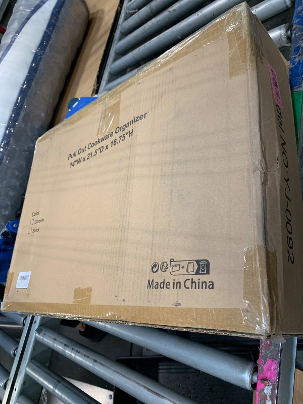 Photo 1 of **MISSING PARTS**
TQVAI Pots and Pans Organizer, Full-Extension Pull Out Cabinet Organizer, Slide Out Drawers for Kitchen Cabinets with Adjustable Dividers, Request at Least 15.5" W x 23.5" D x 23.5" H Opening - Chrome