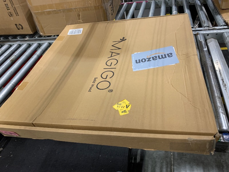 Photo 1 of MAGIGO 24 x 24 Inches Extra Large Square Black Walnut Wood Ottoman Tray with Handles, Serve Tea, Coffee or Breakfast in Bed, Classic Wooden Decorative Serving Tray