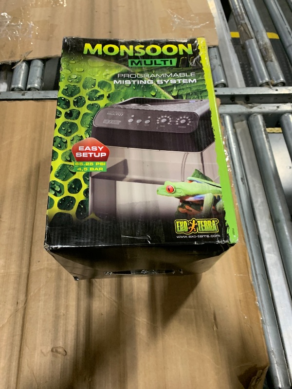 Photo 1 of ***** NO MANUAL **** Exo Terra Monsoon Multi II Reptile Terrarium Mister, Black | Programmable Misting System with 4.5 BAR Pressure Pump | Flexible Nozzles, Leak-Proof Connectors | 8L (2 Gallon) Reservoir