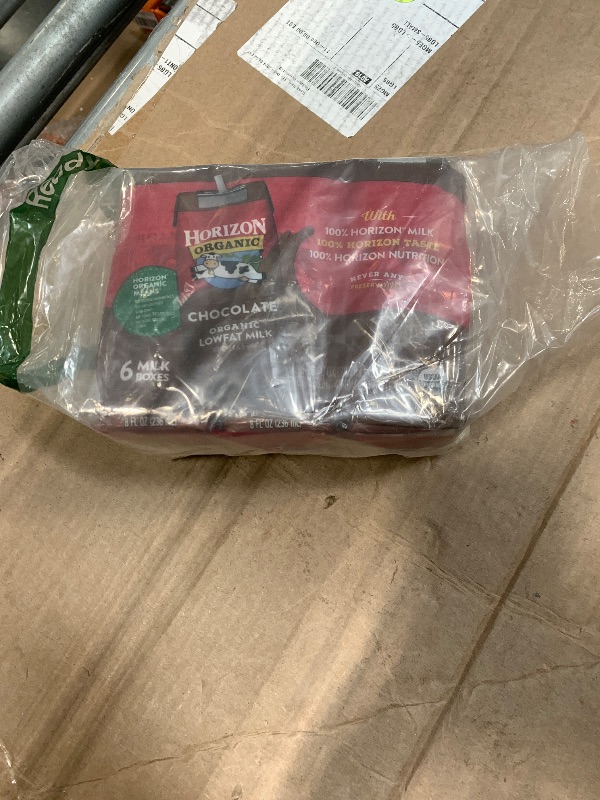 Photo 1 of *** EXP 20/2/2026 ***** Horizon Organic Shelf Stable 1% Lowfat Chocolate Milk Boxes, 8 fl oz, 6 Count - 8g Protein per Serving, USDA Organic UHT from Pasture-Raised Cows, Ready to Drink for Lunchbox, Travel, or On-the-Go, No Refrigeration Needed