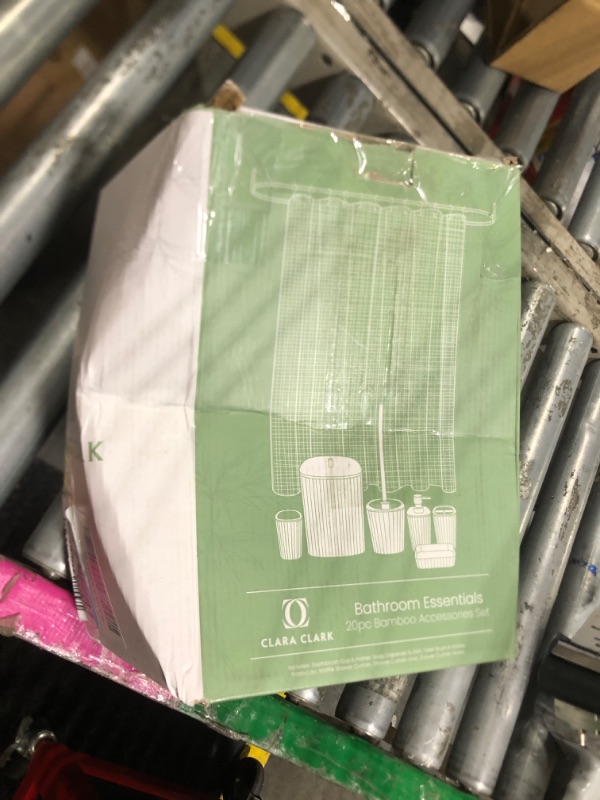 Photo 1 of ****ONLY 3 PCS*****Clara Clark Bathroom Accessories Set - Bathroom Set, Bathroom Sets with Shower Curtain and Rugs, Shower Curtain Set with Trash Can - Sage Green - 22PC