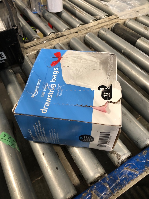 Photo 1 of   Amazon Basics Flextra Tall Kitchen Drawstring Trash Bags, 13 Gallon, 90 Count