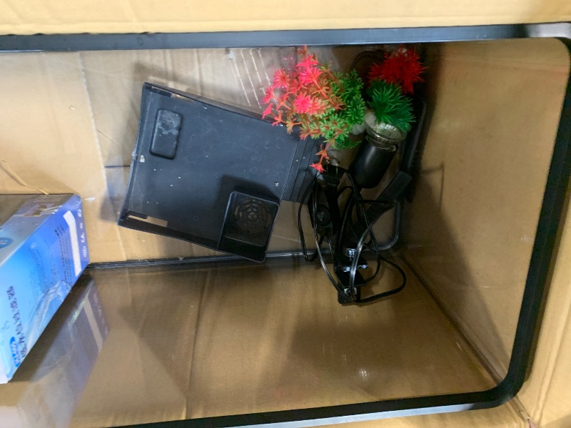 Photo 1 of (Tank + Light + Filter + Filter Balls) Turtle Tank Kit, Turtle Tank Starter Kit,Bottom Drainage, Multi-Function Areas for Turtles, Crabs,Fishes, Amphibians,Reptiles. (21.65 × 12.28 × 12.28 Inch)