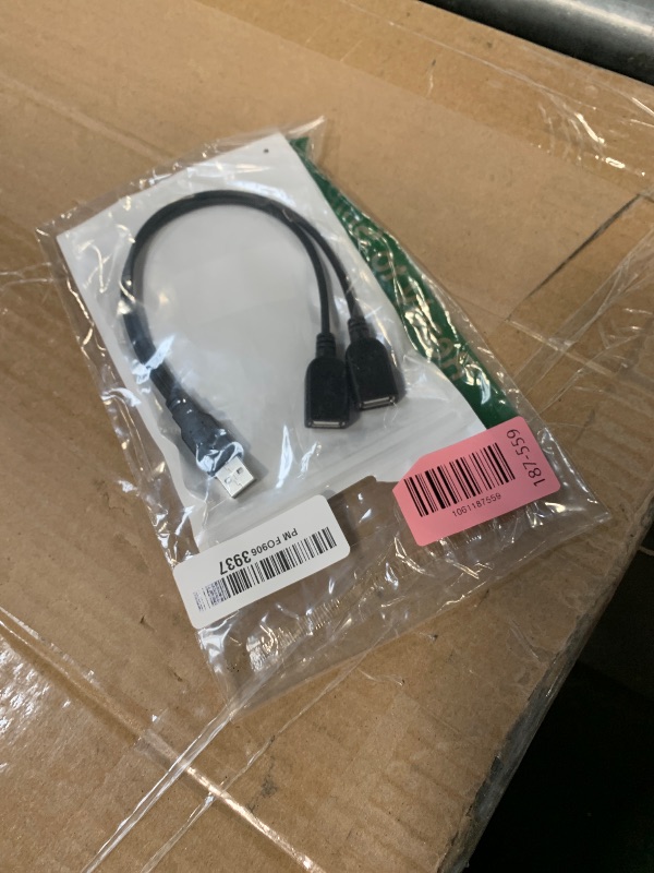 Photo 1 of ?2025 Upgraded? USB 2.0 A Male to 2 Dual USB Female Jack Y Splitter Hub Power Cord Extension Adapter Cable(Not Supporting CarPlay and Android Auto)