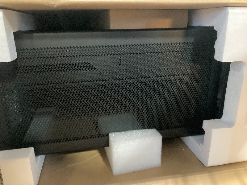 Photo 1 of *MINOR DAMAGE - See Clerk Notes*
CORSAIR 4000D RS ARGB Frame Modular Mid-Tower ATX PC Case – High Airflow, 3X Pre-Installed RS ARGB Fans, InfiniRail™ Fan Mounting System, ASUS BTF, MSI Project Zero, Gigabyte Project Stealth – Black