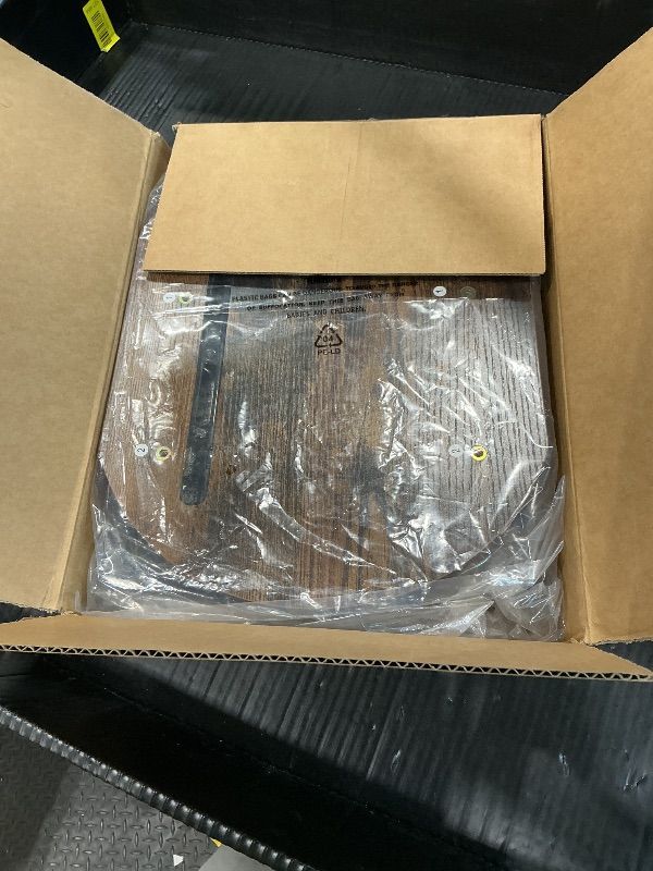 Photo 1 of ***NO TABLE****Fashion TV Tray Table with Large Tabletop, Adjustable Sofa Table with Storage Baskets, Strong Metal Frame, Tv Dinner Tray Table for TV Watching, Meals, Snacks (Oval, Brown, 16.93inch x 12.6inch)