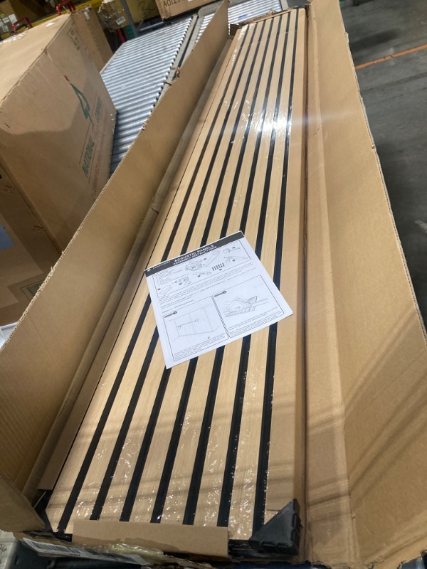 Photo 1 of ****FACTORY SEALED, MISSING DRYWALL & WOOD STUDS****
2-Pack Wood Panels for Wall - Acoustic Wood Slat Wall Panels, Soundproof Wooden Paneling for Interior Decor