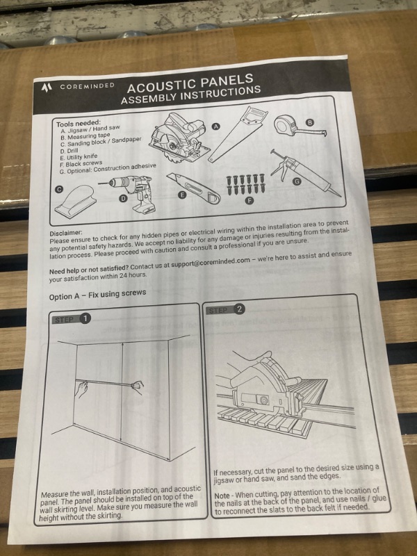 Photo 1 of ****FACTORY SEALED, MISSING DRYWALL & WOOD STUDS****2-Pack Wood Panels for Wall - Acoustic Wood Slat Wall Panels, Soundproof Wooden Paneling for Interior Decor