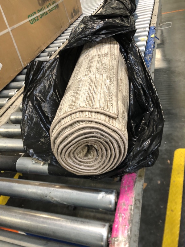 Photo 1 of *****MINOR CREASES****Loloi Chris Loves Julia Calvin Collection CLV-04 Ivory/Pebble 7'-10" x 10' Area Rug Checkered Neutral Soft Living Room Bedroom Carpet