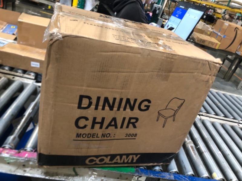 Photo 1 of ****SET OF 2****
COLAMY Upholstered Dining Chairs Set of 4, Modern Fabric Dining Room Kitchen Side Chair with Padded Seat and Wood Legs for Restaurant/Cafe, Beige