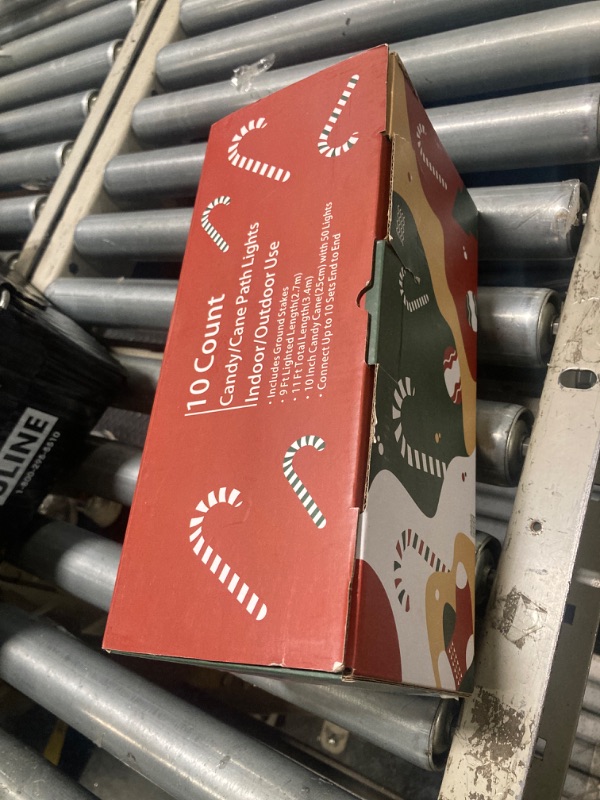 Photo 1 of 10" Christmas Candy Cane Lights (10PCS) for Landscape Decoration,Red & White Pathway Makers Lights (Include Stakes)