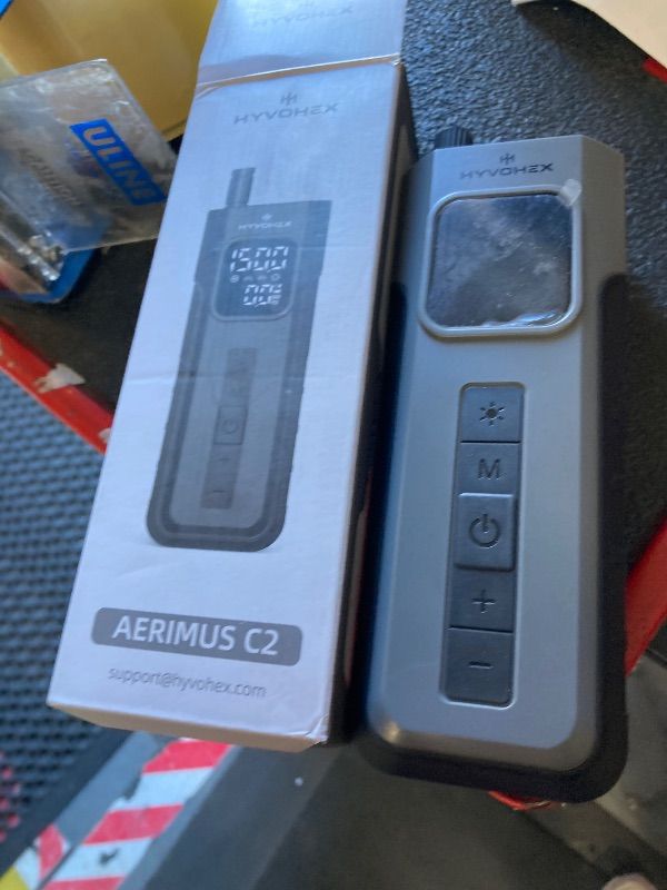 Photo 1 of **missing parts**HYVOHEX Tire Inflator Portable Air Compressor, 1 Min Fast Inflation Cordless Bike Pump with Digital Pressure Gauge LED Light, 150 PSI Electric Air Pump for Car Tires, Bicycle, Motorcycle, Ball (Grey)