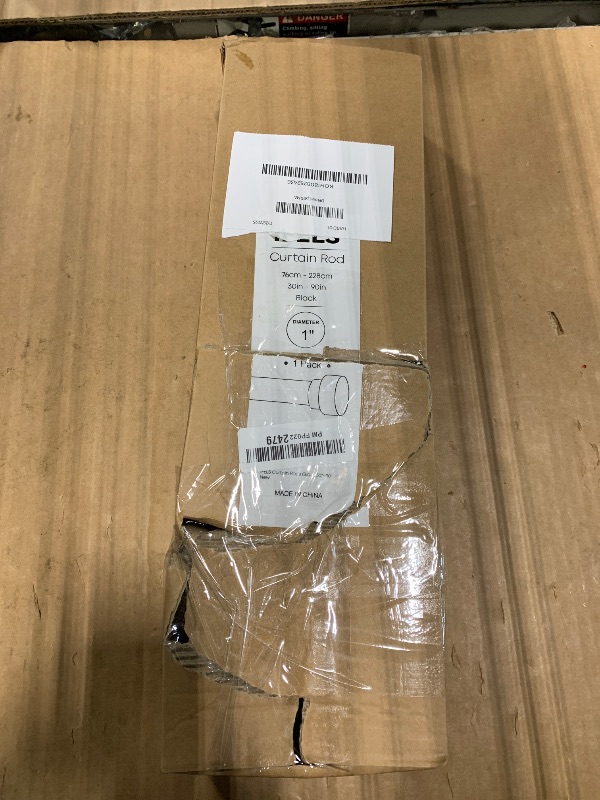 Photo 1 of *** DAMAGE TO THE BOX *** IFELS Heavy Duty Curtain Rods for Windows 48 to 84 Inch, 1 Inch Adjustable Black Curtain Rod with Easy Installation and Modern Design (A1,Black,30-90")